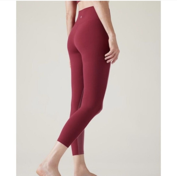 Athleta Transcend 7/8 Tight Leggings in Berry Rose Size Small NWT - Picture 4 of 7